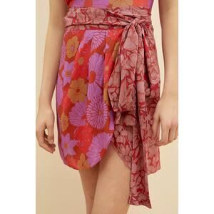 New Anthropologie x Carolina K Kinsale Wrap Mini Skirt $148 MEDIUM Floral